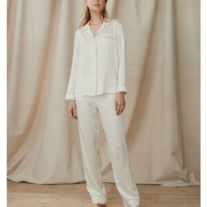 The white company Silk Pajama Set - Ivory NWOT